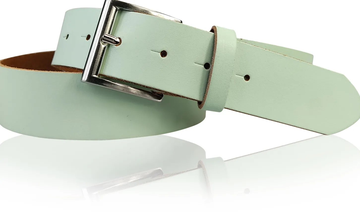 ALL DAY: klassischer Gürtel 4 cm 100% Leder mit silberner italienischer Gürtelschnalle