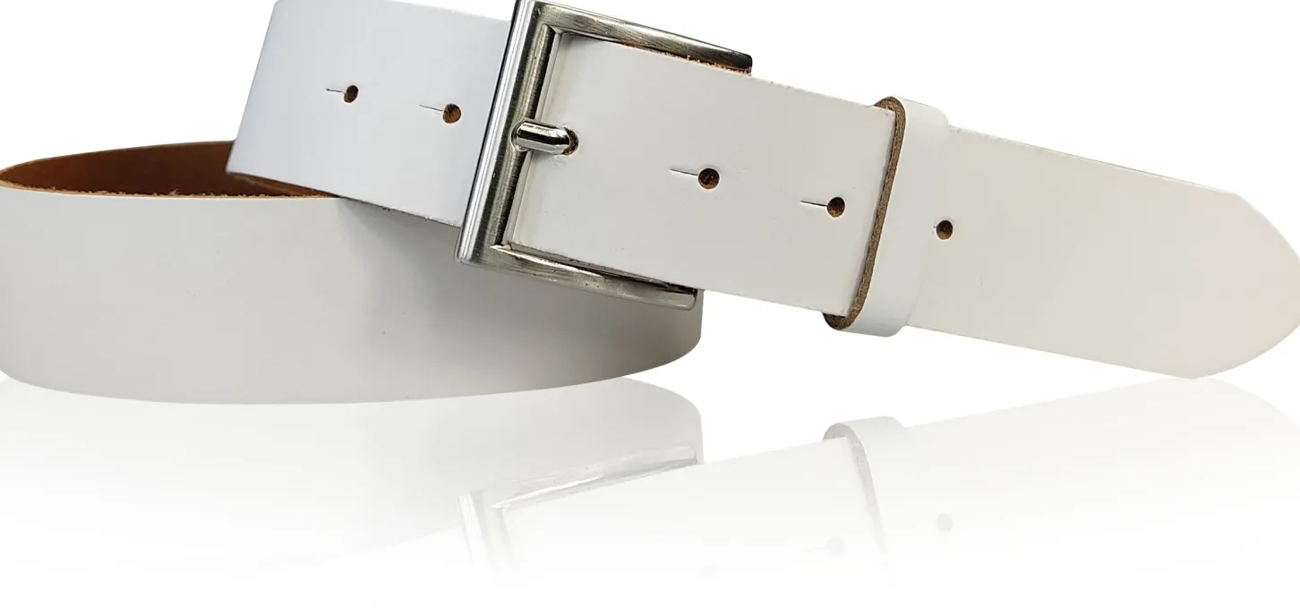 ALL DAY: klassischer Gürtel 4 cm 100% Leder mit silberner italienischer Gürtelschnalle