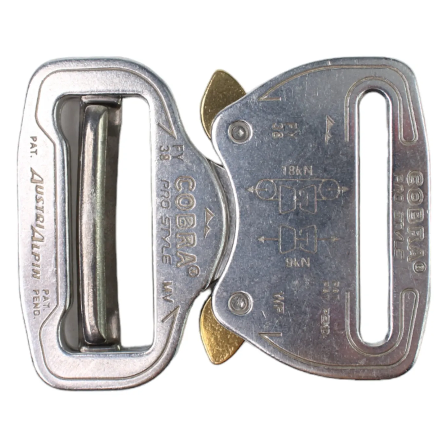 Aluminiumschnalle, 4 cm, patentierte Hochsicherheitsschnalle, Belastbarkeit 900 kg