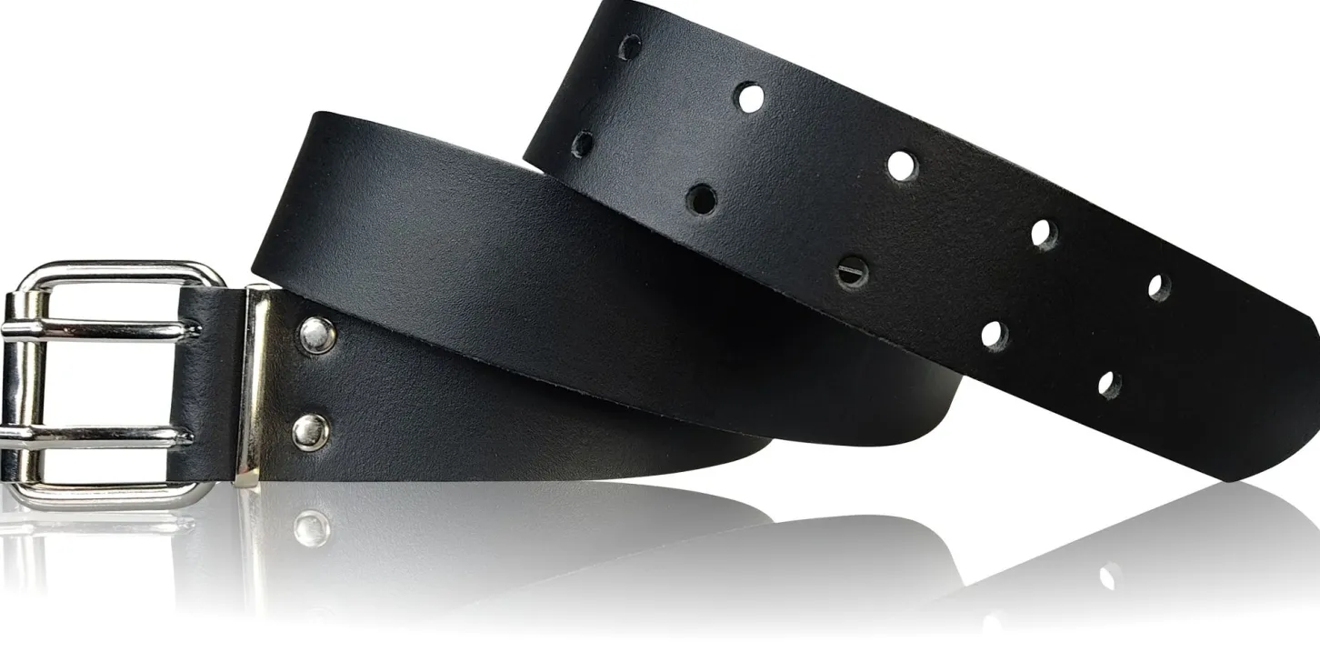 Arbeitsgürtel 4 cm, Stahl-Gürtelschnalle, Rindsleder, bis Bundweite 125cm, 100% echtes Leder
