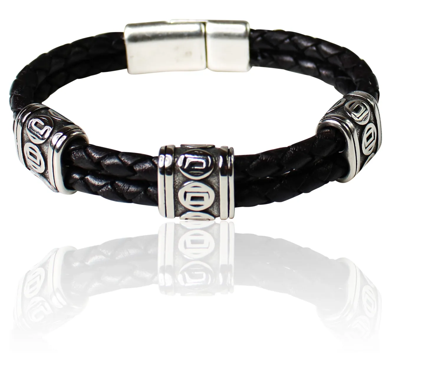 Armband mit Lederkordel und tollen Zierteilen für Damen