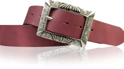 ARONA: schöner Damen Ledergürtel 4 cm mit funkelnder Strass Gürtelschnalle