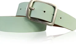 BERLIN Damen Ledergürtel 4 cm Echtledergürtel silberne Dornschnalle Retrostyle