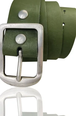 BERLIN Damen Ledergürtel 4 cm Echtledergürtel silberne Dornschnalle Retrostyle