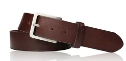 Best Patina® höchstwertiger Herrengürtel, massive Titanschnalle, pflanzlich gegerbtes Sattelleder, 3,8cm antiallergisch
