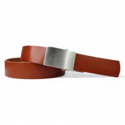 Best Patina® heavy duty-Gürtel, stufenlos einstellbar, Edelstahlschnalle silbern, pflanzlich gegerbtes Sattlerleder 3,8 cm