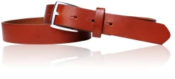 Best Patina® hochwertiger 3 cm Herrengürtel, massive versilberte Messingschnalle, pflanzlich gegerbtes Sattlerleder