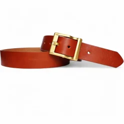 Best Patina® hochwertiger 4 cm Herrengürtel, massive Messingschnalle, pflanzlich gegerbtes Sattlerleder