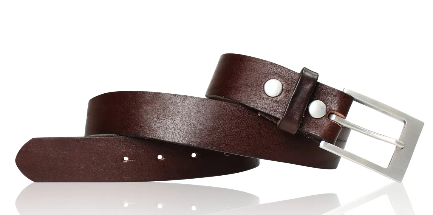 Best Patina® hochwertiger Herrengürtel 3,5 cm, massive Edelstahlschnalle, pflanzlich gegerbtes Sattlerleder