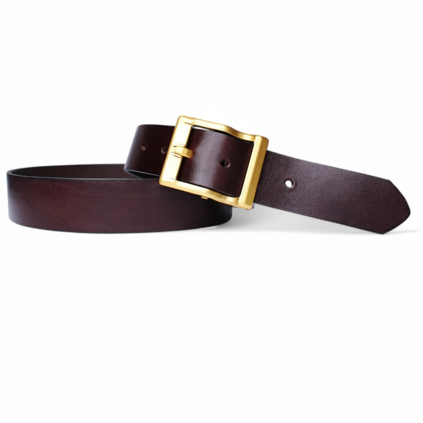 Best Patina® hochwertiger 4 cm Herrengürtel, massive Messingschnalle, pflanzlich gegerbtes Sattlerleder