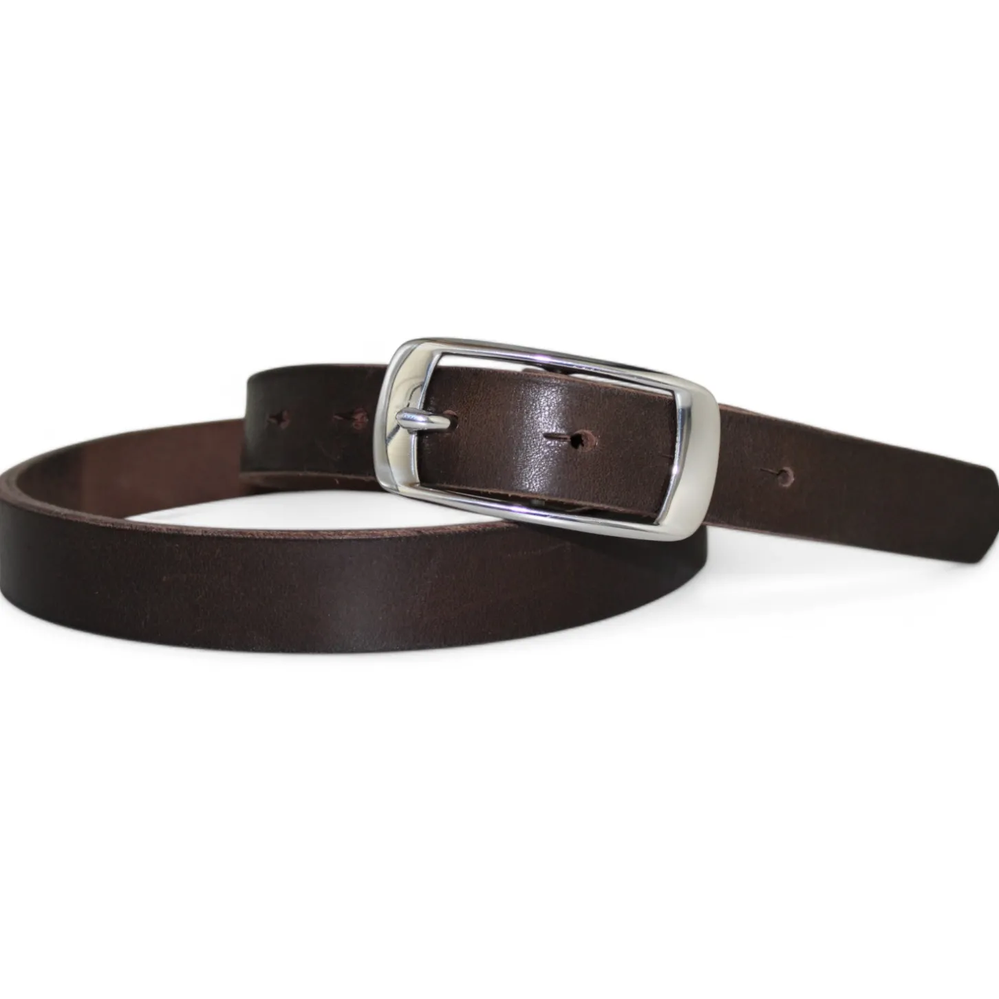 Best Patina® hochwertiger Damen Ledergürtel 2,5 cm, Edelstahlschnalle silbern poliert