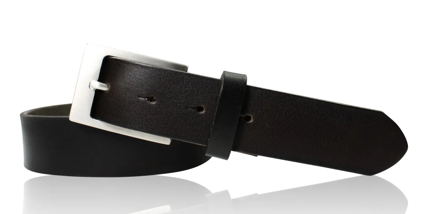 Best Patina® hochwertiger Herrengürtel 3,5 cm, massive Edelstahlschnalle, pflanzlich gegerbtes Sattlerleder