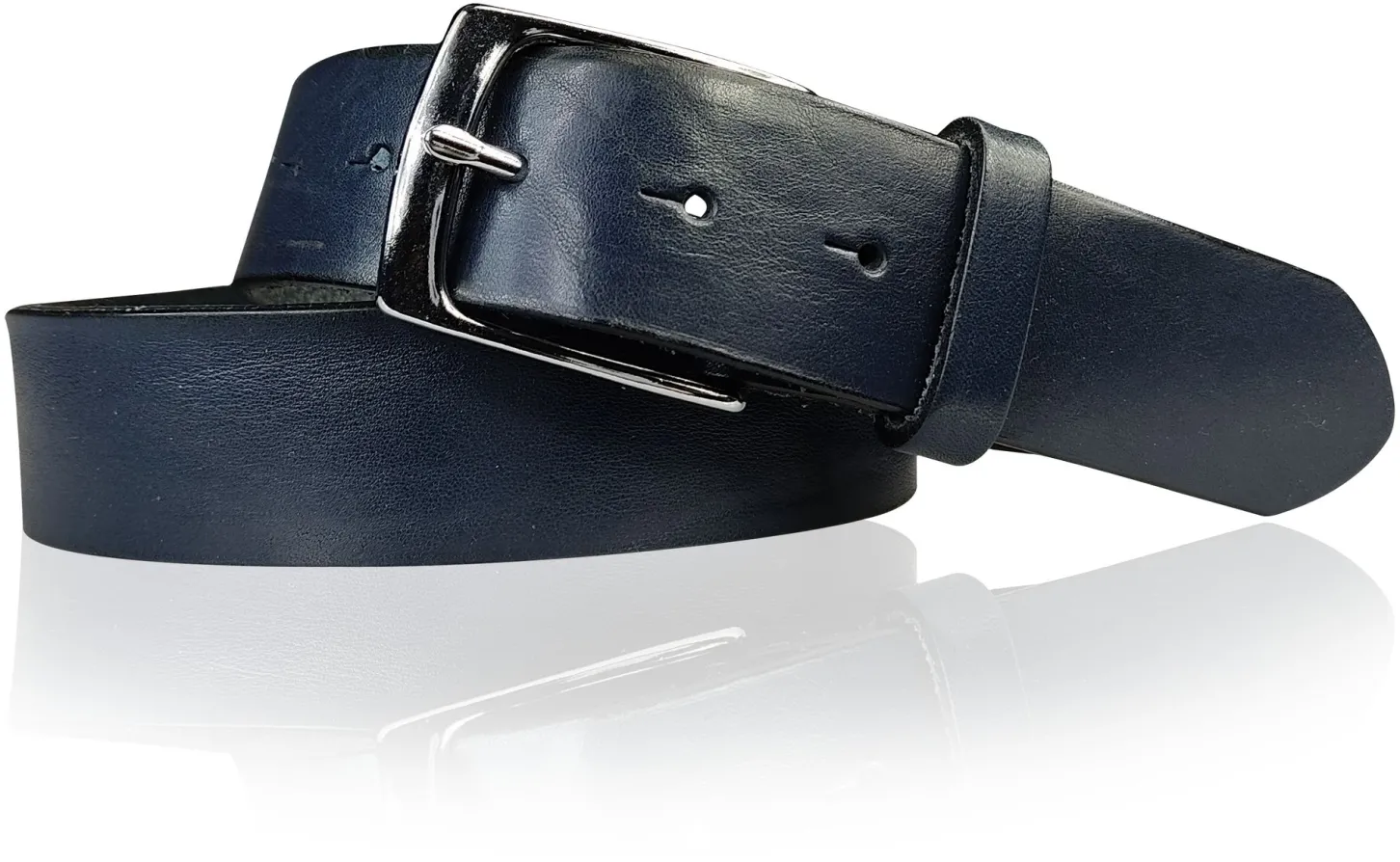 Best Patina® hochwertiger 4 cm Ledergürtel, massive Messingschnalle silbern, Sattlerleder