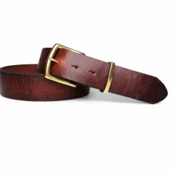 Best Patina® hochwertiger 4 cm Herrengürtel, massive Messingschnalle, pflanzlich gegerbtes Sattlerleder