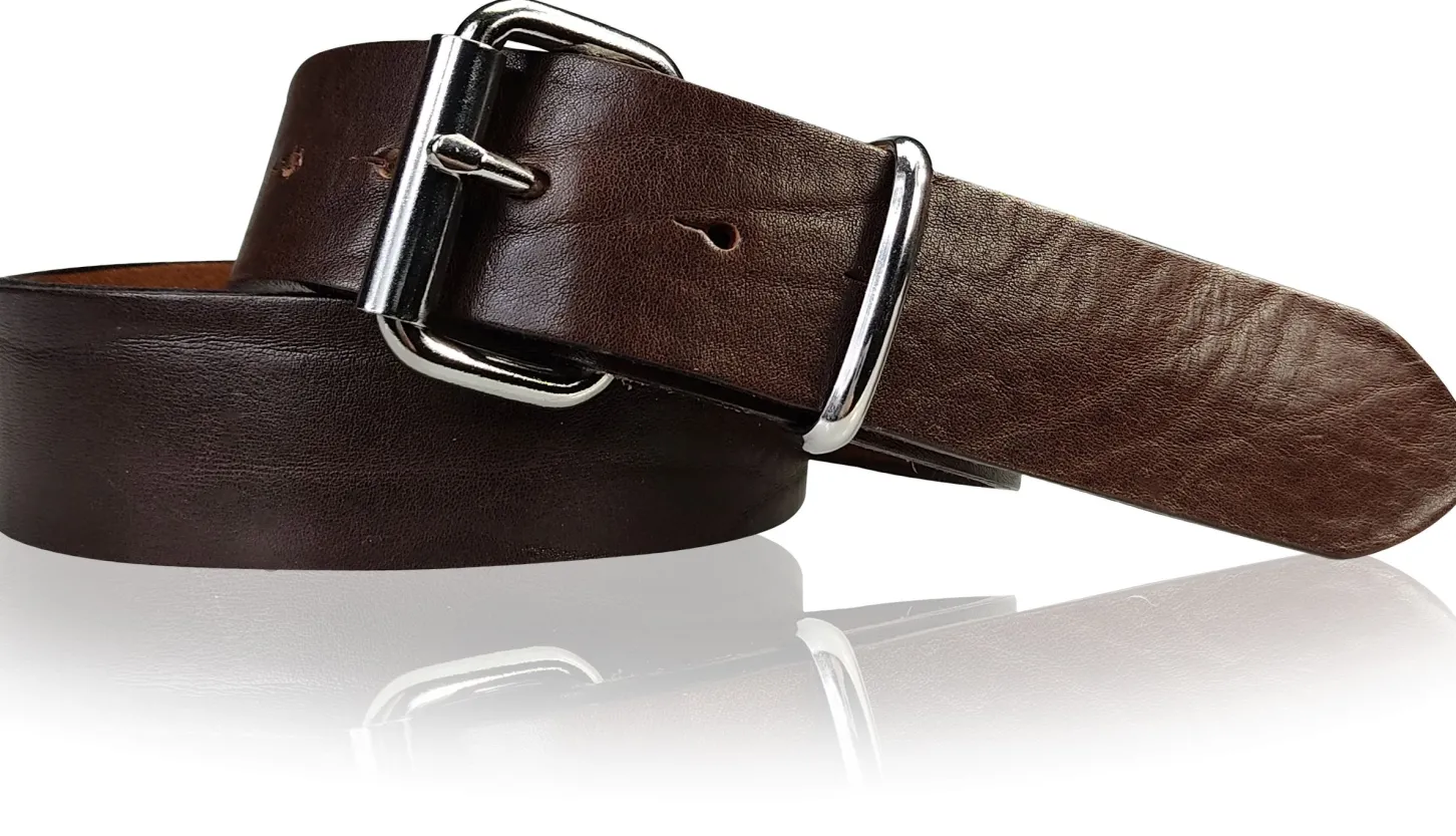 Best Patina® robuster Arbeitsgürtel 4 cm, Sattlerleder, massive Stahl-Rollschnalle , heavy duty