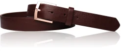 Best& Timeless hochwertiger Damen Ledergürtel 3 cm, roségoldene Gürtelschnalle, vegetabiles Leder