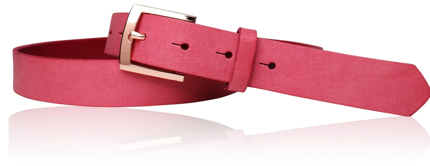 Best& Timeless hochwertiger Damen Ledergürtel 3 cm, roségoldene Gürtelschnalle, vegetabiles Leder