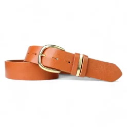 Best&Timeless Damen Ledergürtel 4 cm, Gürtelschnalle massiv Messing, 3 Schlaufen, Leder