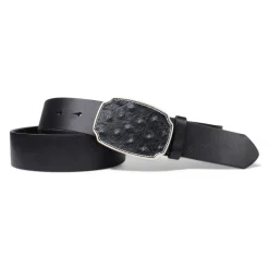 Best&Timeless Damen Ledergürtel 4 cm, Gürtelschnalle mit Leder eingelegt