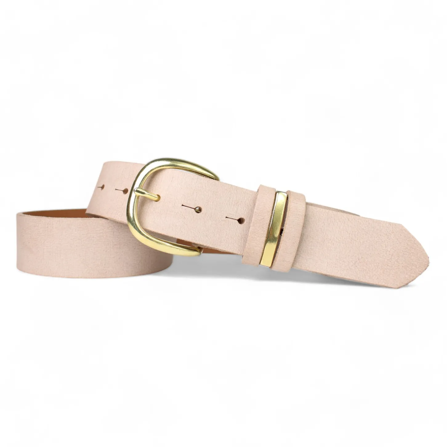 Best&Timeless Damen Ledergürtel 4 cm, Gürtelschnalle massiv Messing, 3 Schlaufen, Leder