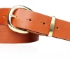 Best&Timeless hochwertiger Damen Ledergürtel 3 cm, Messing Gürtelschnalle+ Schlaufe, Leder