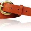 Best&Timeless hochwertiger Damen Ledergürtel 2,5 cm, massiv Messing Gürtelschnalle, vegetabiles Leder