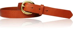Best&Timeless hochwertiger Damen Ledergürtel 2,5 cm, massiv Messing Gürtelschnalle, vegetabiles Leder