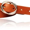 Best&Timeless hochwertiger Damen Ledergürtel 2,5 cm, goldene Gürtelschnalle, vegetabiles Leder
