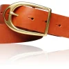 Best&Timeless hochwertiger Damen Ledergürtel 4 cm, massiv Messing Gürtelschnalle, vegetabiles Leder