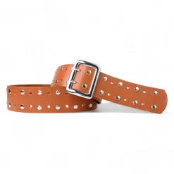 Best&Timeless hochwertiger Nietengürtel Damen 4,5 cm, Doppeldorn Gürtelschnalle verchromt