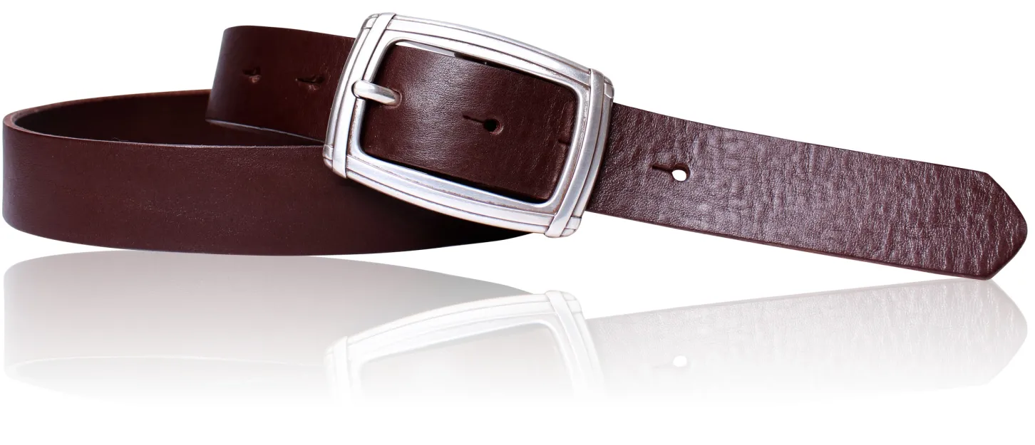 Best&Timeless hochwertiger Damen Ledergürtel 3 cm, silberne Gürtelschnalle, vegetabiles Leder