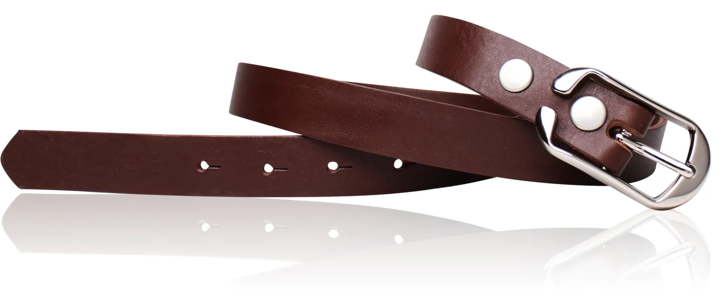 Best&Timeless hochwertiger Damen Ledergürtel 2,5 cm, silberne Gürtelschnalle, vegetabiles Leder