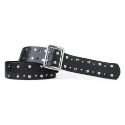 Best&Timeless hochwertiger Nietengürtel Damen 4,5 cm, Doppeldorn Gürtelschnalle verchromt