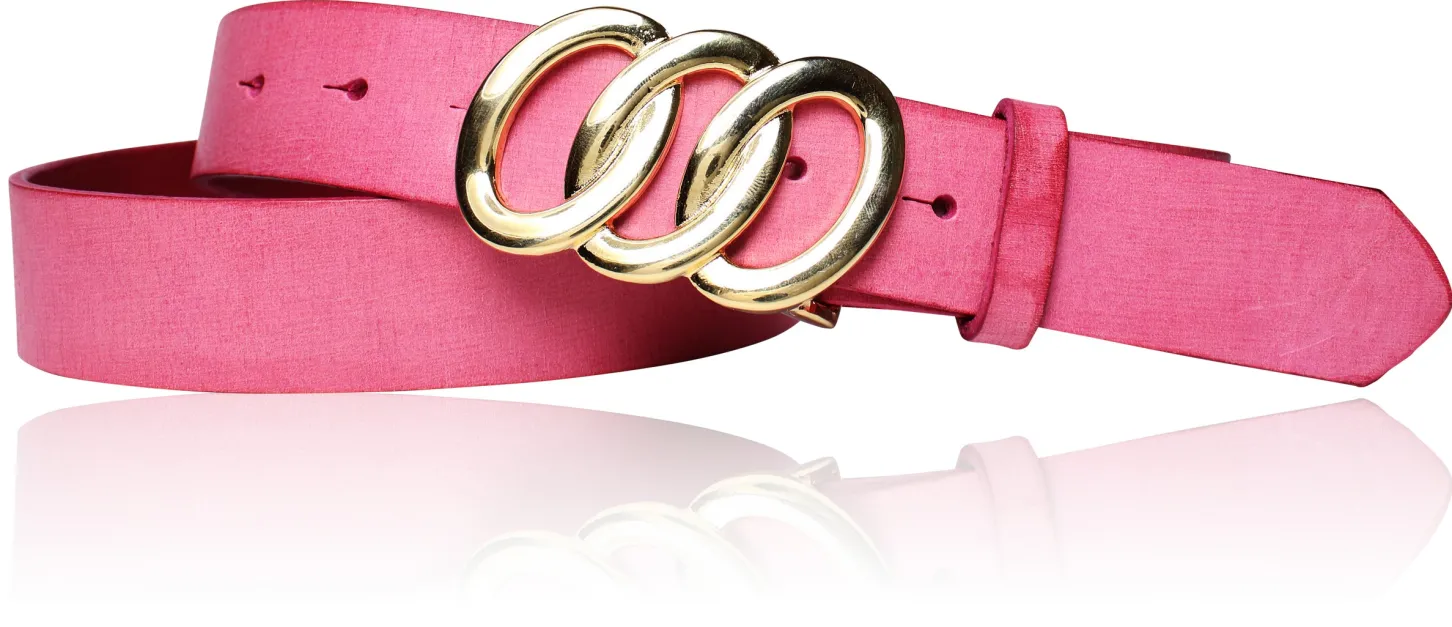 Best&Timeless hochwertiger Damen Ledergürtel 3,5 cm, echt vergoldete Gürtelschnalle, vegetabiles Leder