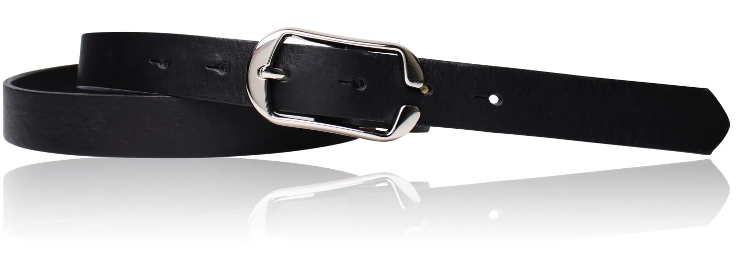 Best&Timeless hochwertiger Damen Ledergürtel 2,5 cm, silberne Gürtelschnalle, vegetabiles Leder