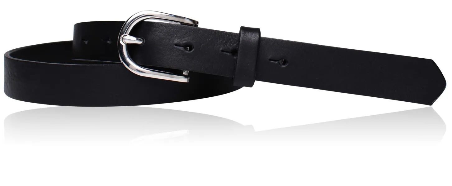 Best&Timeless hochwertiger Damen Ledergürtel 2,5 cm, silberne Gürtelschnalle, vegetabiles Leder