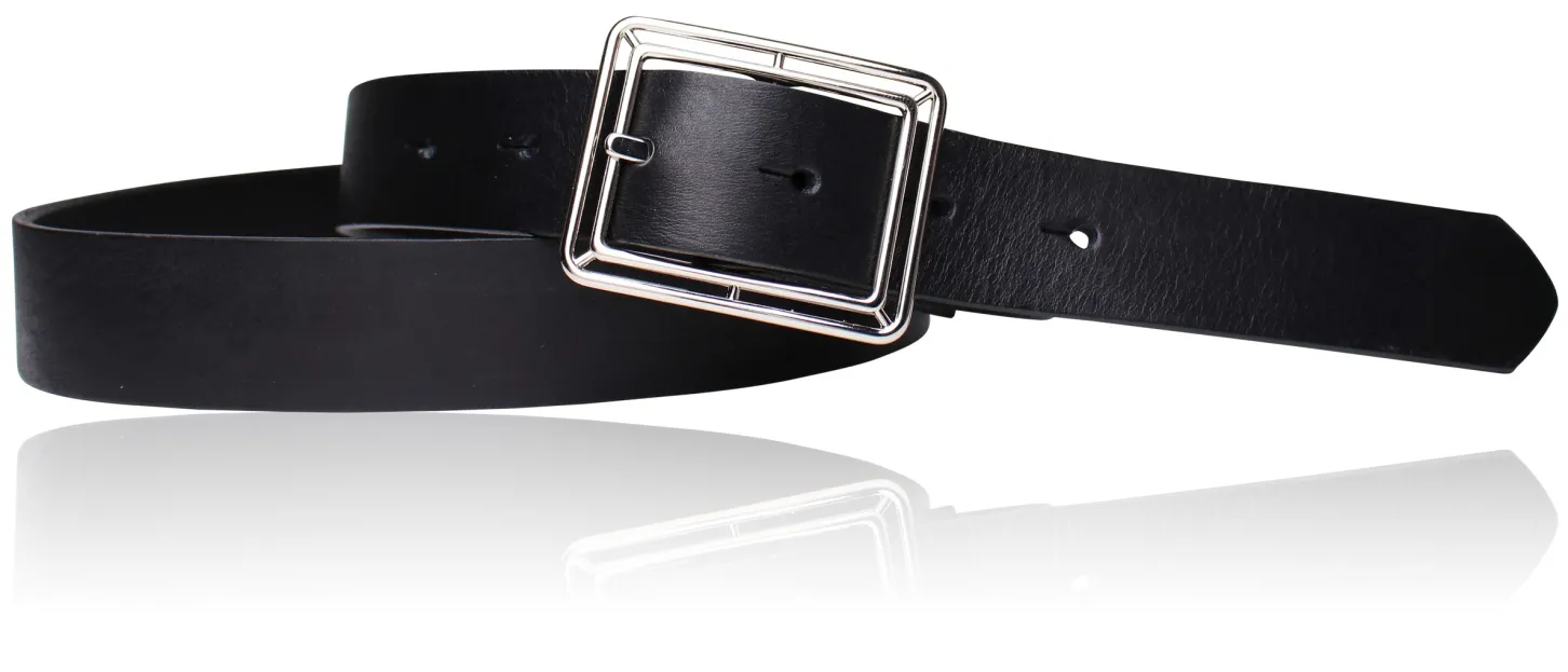 Best&Timeless hochwertiger Damen Ledergürtel 3 cm, silberne Gürtelschnalle, vegetabiles Leder