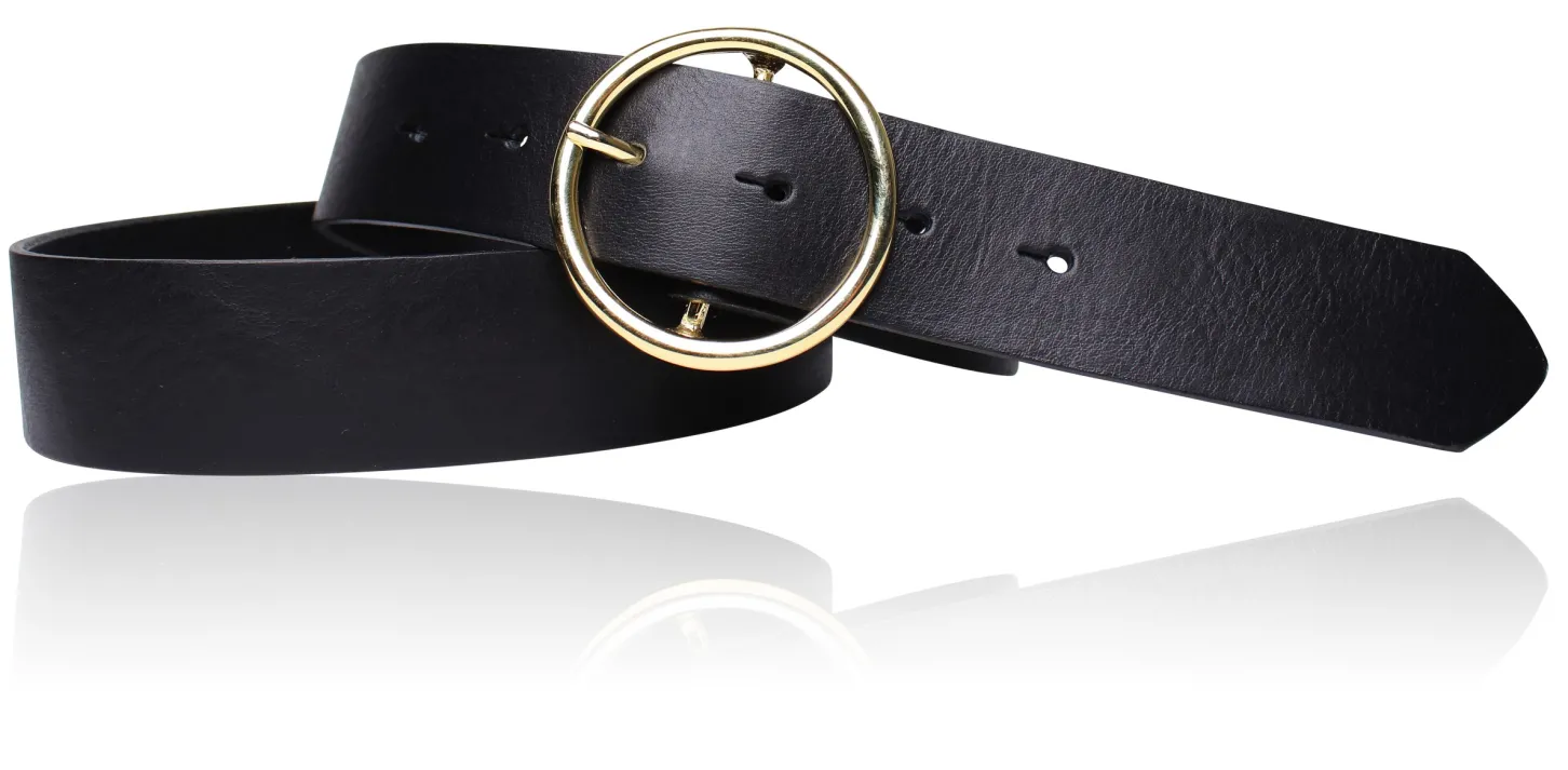 Best&Timeless hochwertiger Damen Ledergürtel 4 cm, echt vergoldete Gürtelschnalle, vegetabiles Leder