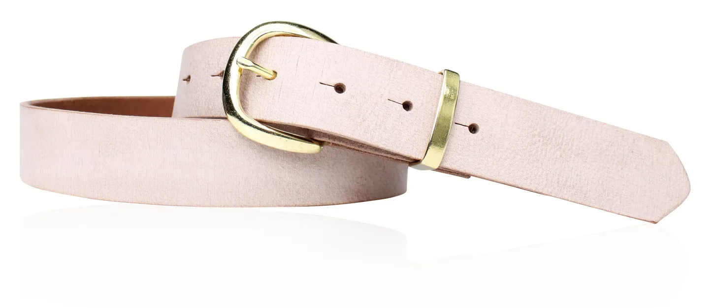 Best&Timeless hochwertiger Damen Ledergürtel 3 cm, Messing Gürtelschnalle+ Schlaufe, Leder