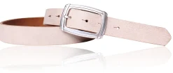 Best&Timeless hochwertiger Damen Ledergürtel 3 cm, silberne Gürtelschnalle, vegetabiles Leder