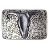 Büffelkopf Gürtelschnalle 4 cm altsilber, Westernschnalle, Koppelschnalle