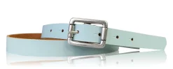 BOGODA: schmaler Damen Ledergürtel 2 cm, echt Leder, mattsilberne Gürtelschnalle