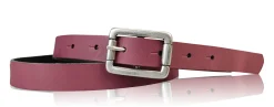 BOGODA: schmaler Damen Ledergürtel 2 cm, echt Leder, mattsilberne Gürtelschnalle