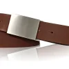 BOZEN klassischer Anzuggürtel 35 mm, hochwertiges Leder, hochwertige Gürtelschnalle, kürzbar