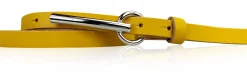 BROOKLYN schmaler Damen Ledergürtel mit silberner langer Gürtelschnalle 1,5 cm