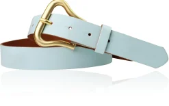 CHARLIZE Designergürtel mit formschöner Gürtelschnalle in mattgold, 3 cm