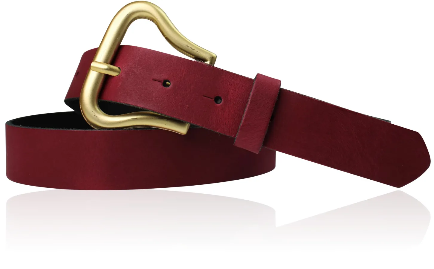 CHARLIZE Designergürtel mit formschöner Gürtelschnalle in mattgold, 3 cm