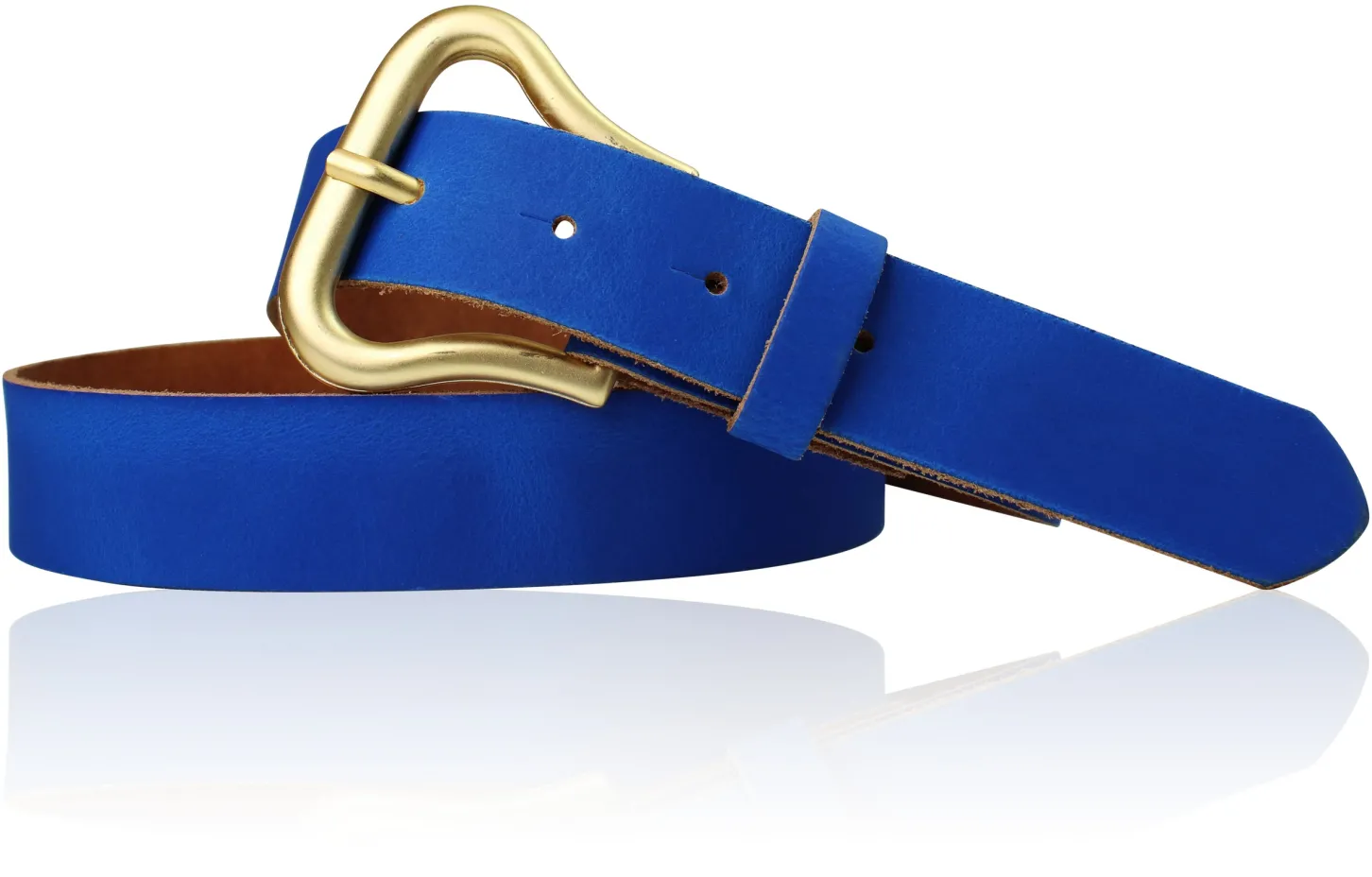 CHARLIZE Designergürtel mit formschöner Gürtelschnalle in mattgold, 3 cm