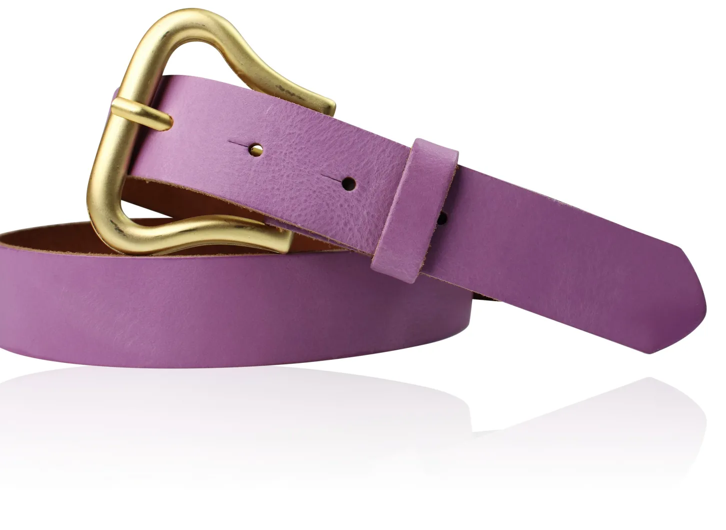 CHARLIZE Designergürtel mit formschöner Gürtelschnalle in mattgold, 3 cm