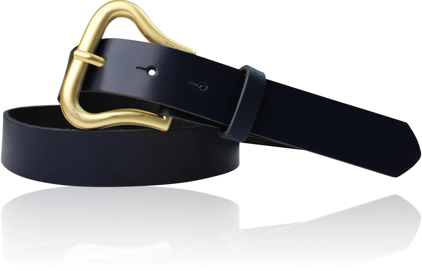 CHARLIZE Designergürtel mit formschöner Gürtelschnalle in mattgold, 3 cm